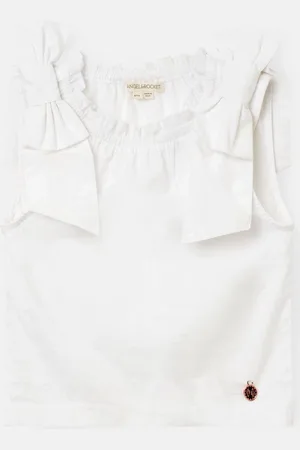 Angel & Rocket Laurel Bow Shoulder Woven 100% Cotton Blouse11 Jaar (146cm)