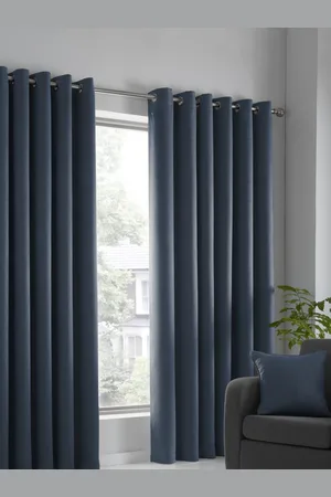 FUSION Strata Dim Out Woven Pair of Eyelet Curtains167 x 137 cm