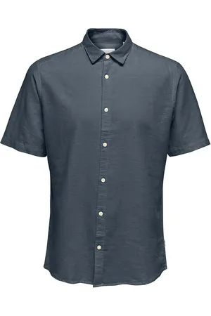 Only & Sons Slim fit overhemd van linnenmix met Korte mouwenXX-Large