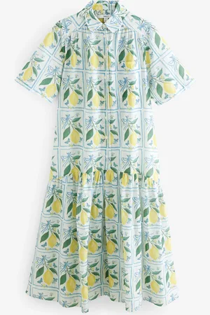 Next Maxi-overhemdjurk met korte mouwen, verlaagde taille en 100% katoen44