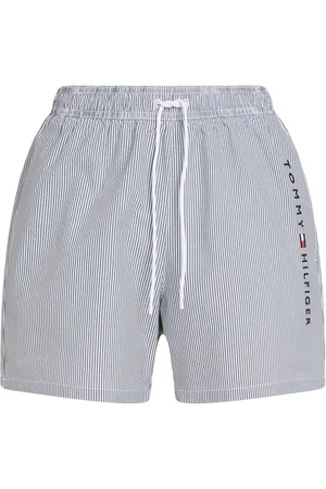 Tommy Hilfiger Medium Length Stripe Drawstring Swim Trunkssmall
