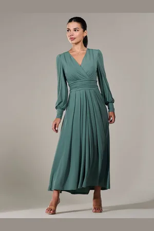 Jolie Moi Petite Long Sleeve Soft Silky Jersey Maxi Dress38petite