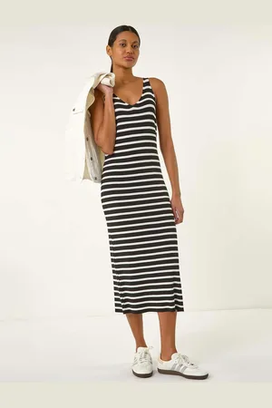 Roman Stripe Knitted Midi Dress38