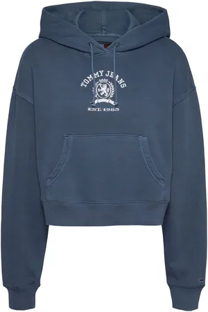 Tommy Hilfiger Boxy Cropped Varsity 100% Cotton Hoodielarge