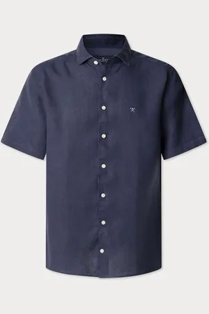 Hackett Garment Dye Linen Short Sleeve ShirtSmall