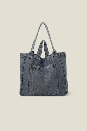 Accessorize Washed Denim Tote Bageen