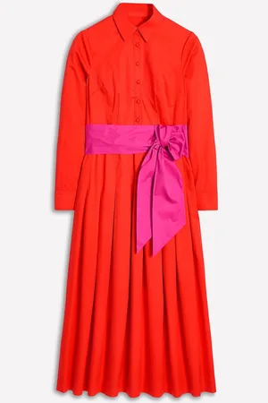 Boden Maxi Pleated 100% Cotton Shirt Dress38