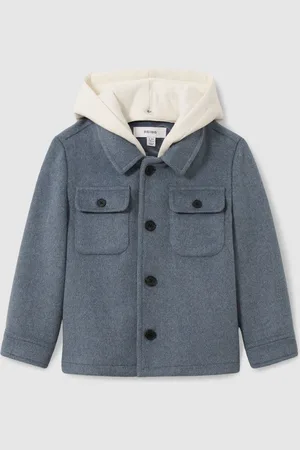 Reiss Liam Removable-Hood Brushed-Twill Overshirt9