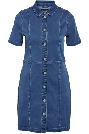 Noisy May Short Sleeve Denim Shirt DressXS 6