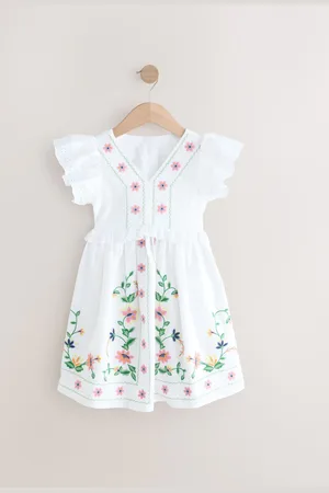Next 100% Cotton Embroidered Dress (3-16yrs)152158cm