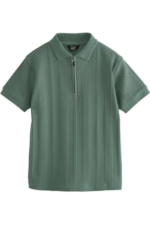 Next Poloshirt met korte mouwen, korte rits en textuur (3