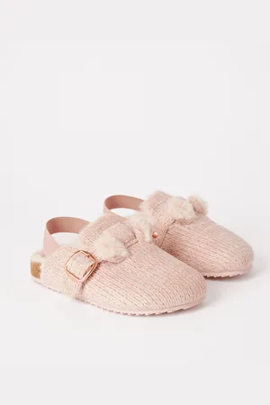 Lipsy London Slip On Footbed Buckle Faux Fur Lined Nightwear Slippers ClogsEU 35.5 (UK 3)