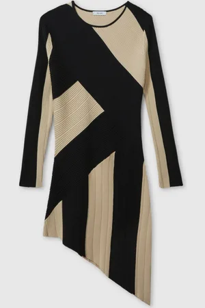 Reiss Jem Knitted Colourblock Asymmetric Dress13