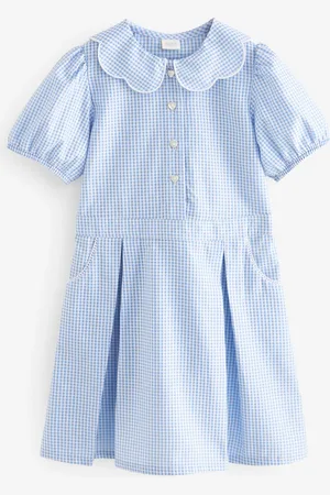 Next Cotton Rich Scalloped Collar Gingham School Dress (3-14yrs)4 Jaar (104cm)