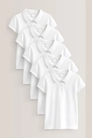 Next Set van 5 100% katoenen poloshirts met korte mouwen (3