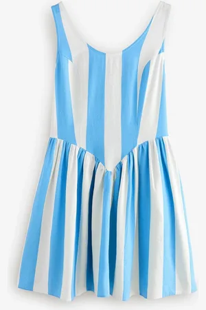 Next Mouwloze Ronde Hals Mini Jurk met LinnenEU 44 (UK 16)