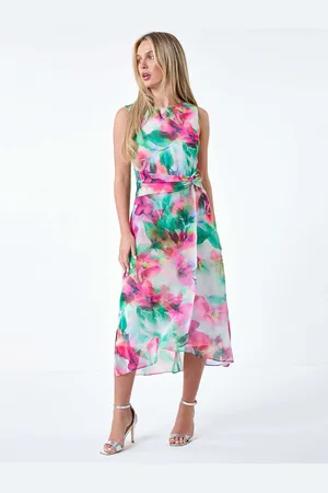 Roman Floral Midi Wrap Dress44