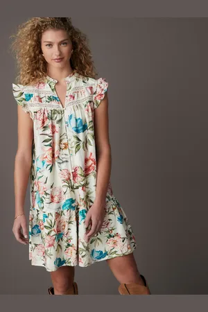 Next Frill Detail Lace Insert Mini Dress with Linen42 Tall