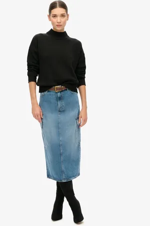 Superdry Denim Cargo Pocket Midi Skirt60
