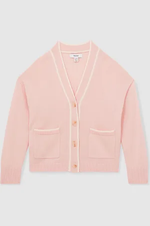 Reiss Juni Wool-Blend Stripe-Detail Cardigan With Cashmere128134cm