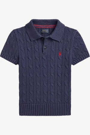 Ralph Lauren Boys Cable Knit Polo Collar Jumper7 jr