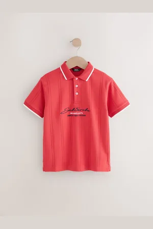 Next Textured Short Sleeve 100% Cotton Jersey Polo Shirt (3-16yrs)166168cm