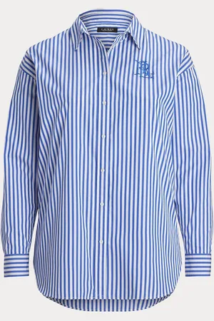 Ralph Lauren Blue Curve Kotta Stripe Embroidered Logo Shirtxxxlarge