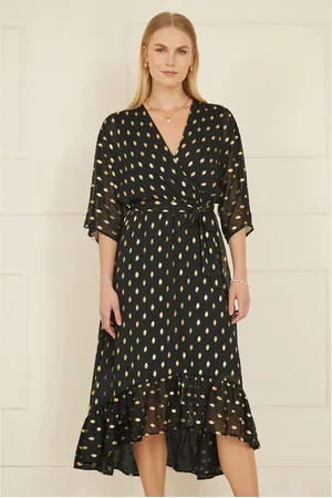 Yumi Sequin Kimono Midi Wrap Dress44