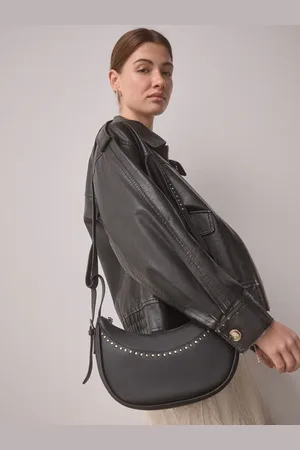 Next Slingtas van leer met studsEén