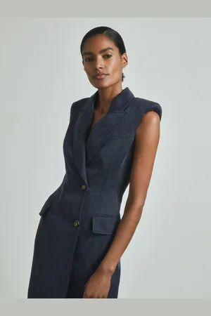 Reiss Guliana Cupro Tux Midi Dress36