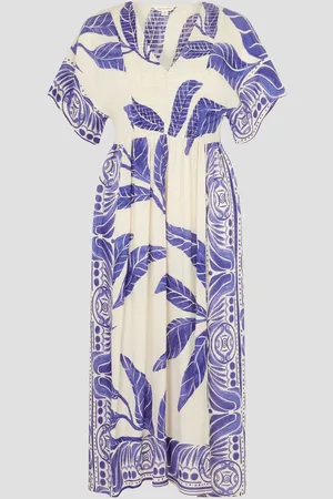 Monsoon Dina Palm Print Midi DressXL