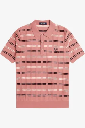 Fred Perry Striped Rib Knitted Polo shirtX-large