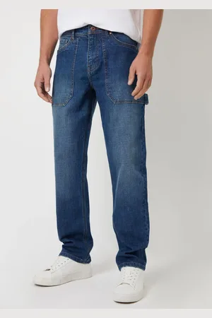 Threadbare Mid Wash Stretch Straight Leg Carpenter Jeans With Stretch32