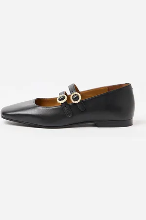 Oliver Bonas Mary Jane Double Buckle Pearl Leather ShoesEU 41 (UK 8)