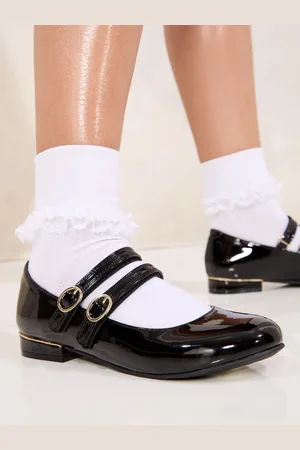 Lipsy London Faux Leather Block Heel Double Strap Mary Jane School ShoesEU 30.5 (UK 12)