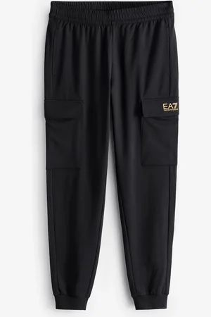 EA7 Emporio Armani Black/Gold Core ID Cargo Utility 100% Cotton JoggersXXL