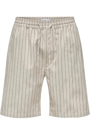 Only & Sons Loose Fit Striped Tie Elasticated Waist Shortslarge