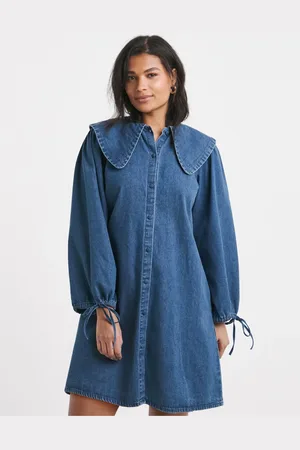 Simply Be Oversized Collar Denim Dress42