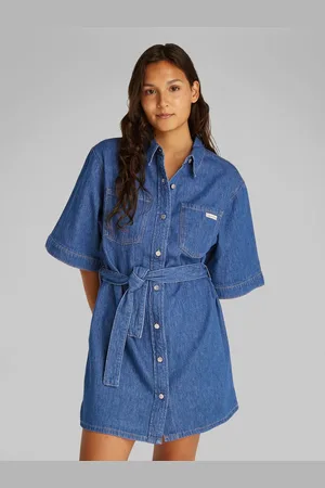 Calvin Klein Boxy Linen Belted Shirt Dresssmall