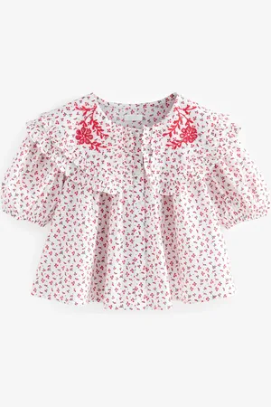 Next Embroidered Collar 100% Cotton Blouse (3-16yrs)11 Jaar (146cm)