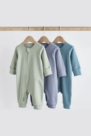 Next Verpakking van 3 babypyjama van 100% katoen met rits (0
