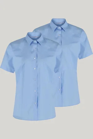 Trutex Blue Regular Fit Short Sleeve 2 Pack School Shirts16 Jaar (176cm)
