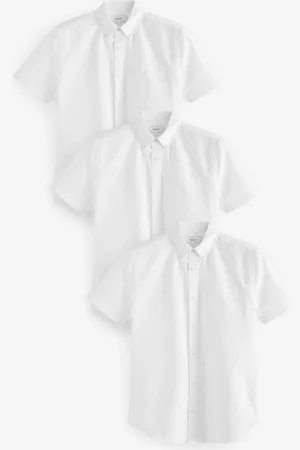 Next 100% Cotton Short Sleeve Oxford Shirt 3 Pack3XL
