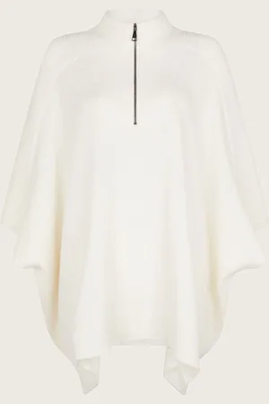 Monsoon Half Zip Knit PonchoEén