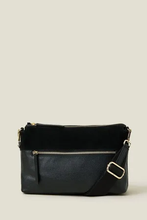 Accessorize Leather Webbing Strap Cross-Body BagEén