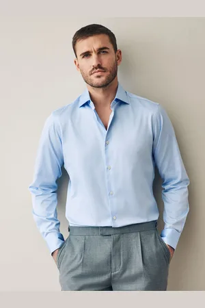 Next 100% Pima Cotton Sateen Finish Long Sleeve Signature Shirt42cm R (UK 16.5 R)
