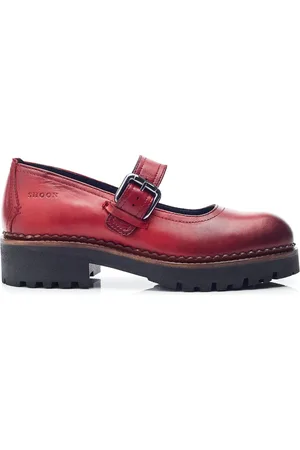 Moda In Pelle Red SH Emberley Mary Jane Leather Shoes With Cleated SoleEU 40 (UK 7)