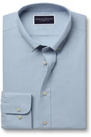 Charles Tyrwhitt Slim Fit Plain Brushed Twill 100% Cotton ShirtSmall
