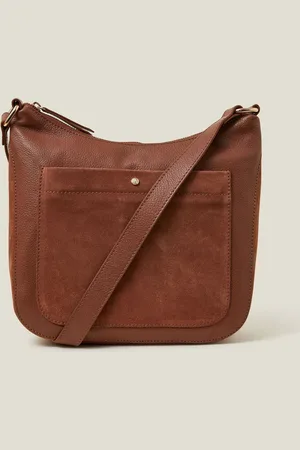 Accessorize Leather Messenger Cross-Body BagEén