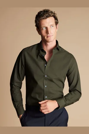 Charles Tyrwhitt Non-iron Poplin Cutaway Slim Fit 100% Cotton Shirt42cm R (UK 16.5 R)